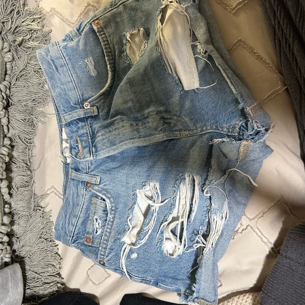 Distressed Denim Shorts